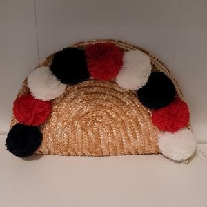 Shiraleah Straw Pom Clutch